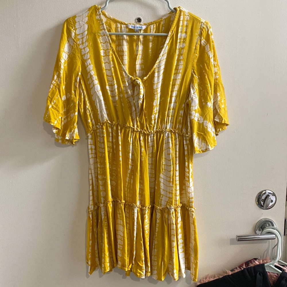 Blue Island Yellow Dress